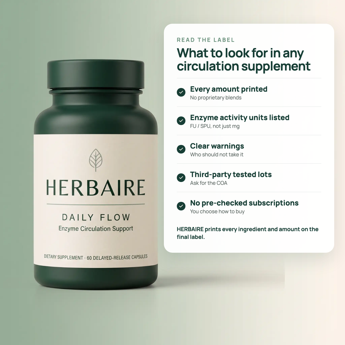 What to look for in any circulation supplement, next to the bottle
